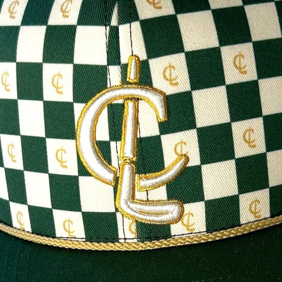 Liv Golf 110 OSFA NWOT Green check Embroidered Cap Sport Resort Streetwear - Picture 2 of 8